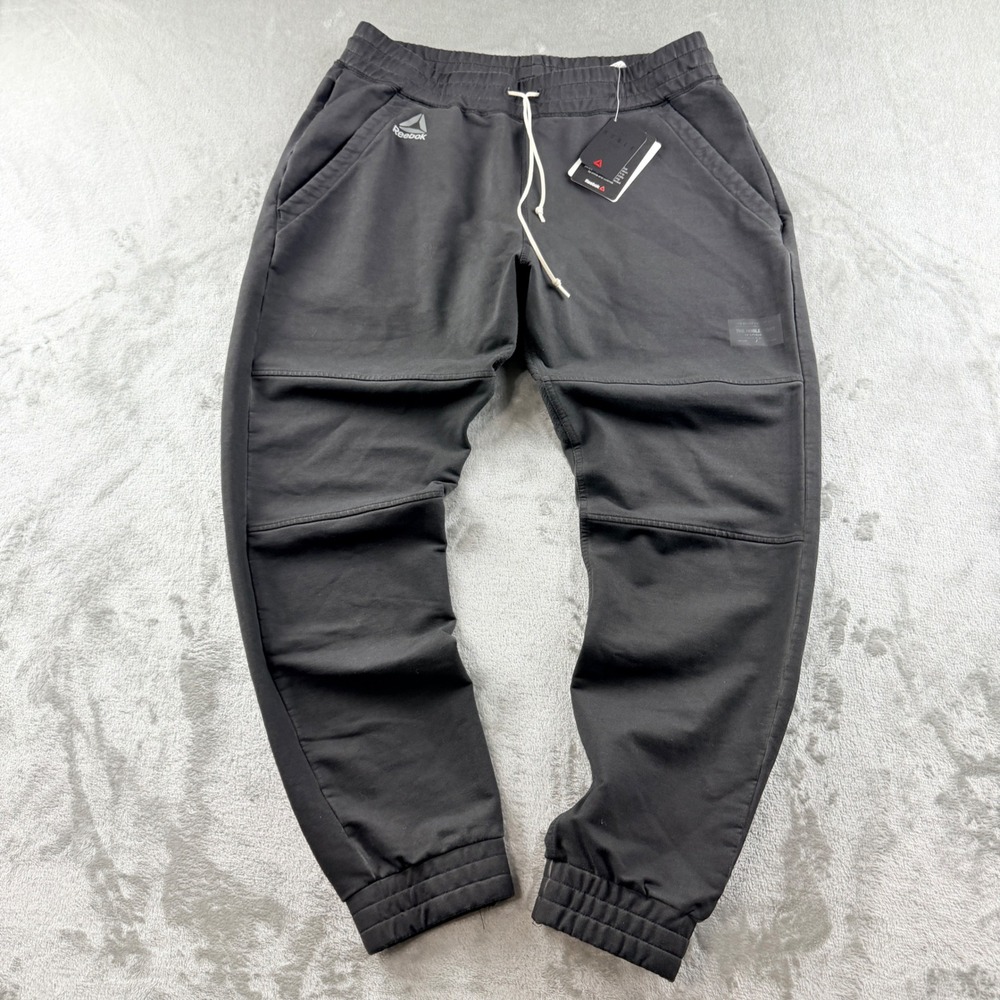 Reebok Men's Medium Noble Fight Jogger Black Athletic Sweatpants BK1955 NEW